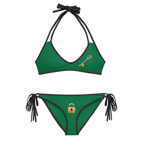 Lock & Key Reversible Green Bikini