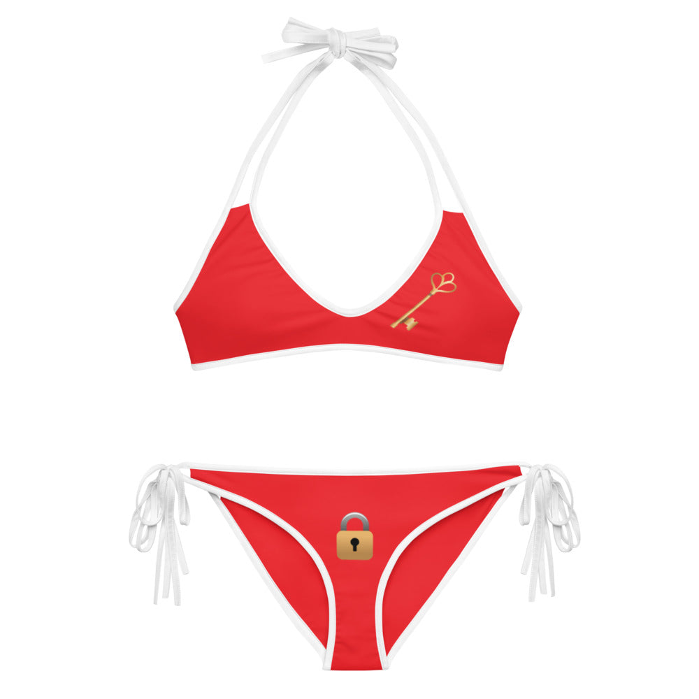 Lock & Key Reversible Red Bikini