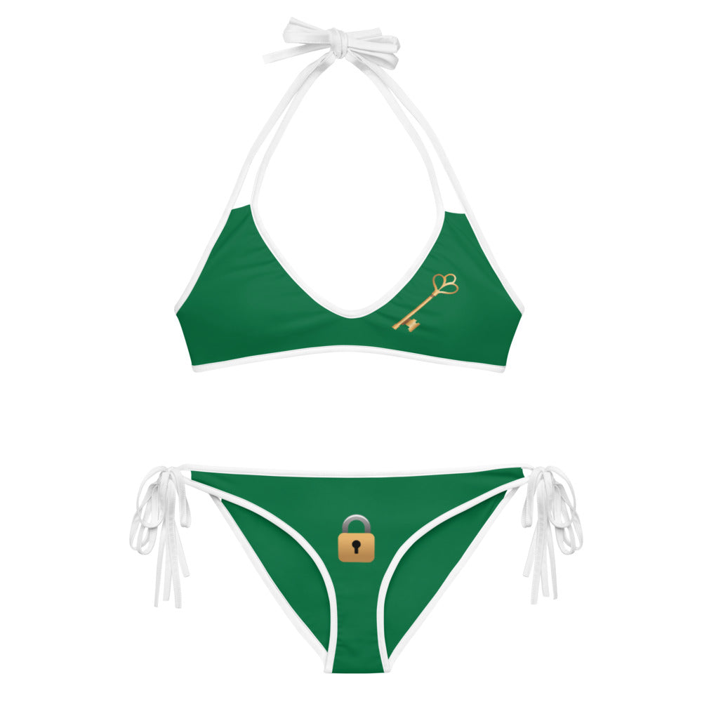 Lock & Key Reversible Green Bikini