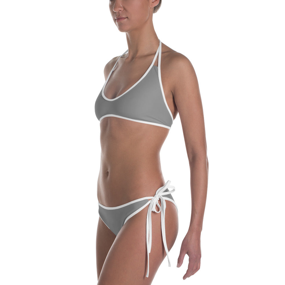 Lock & Key Reversible Silver Bikini